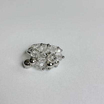 Anello con Perline Cristalline – Acciaio Inossidabile Oro