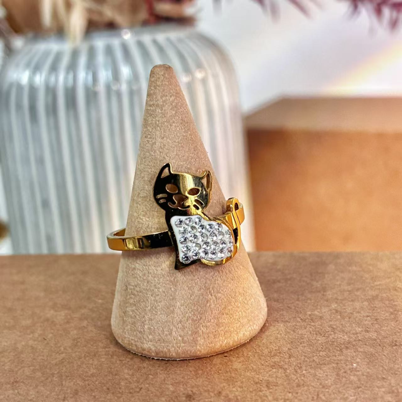 Anello Gattino Cristalli