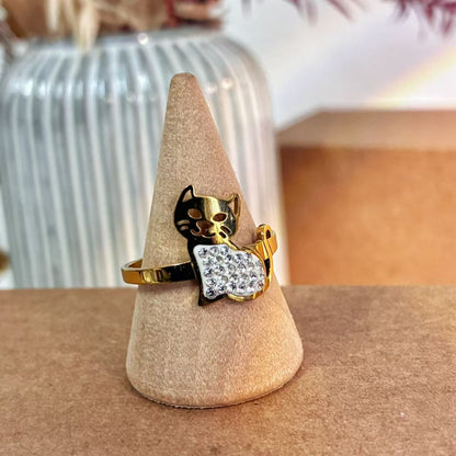 Anello Gattino Cristalli