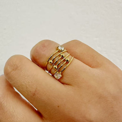 (A149)Anello molla con zirconi