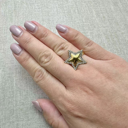 (A170)Anello stella con zirconi