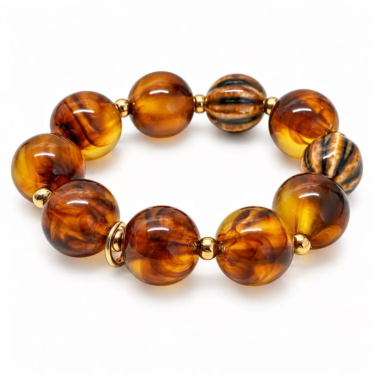 Bracciale elastico con pepite in acciaio inox