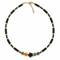 Collana con le pietre naturali Onice Nero 45cm | in acciaio inox
