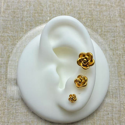 (O234)Set orecchini 3 pezzi rose