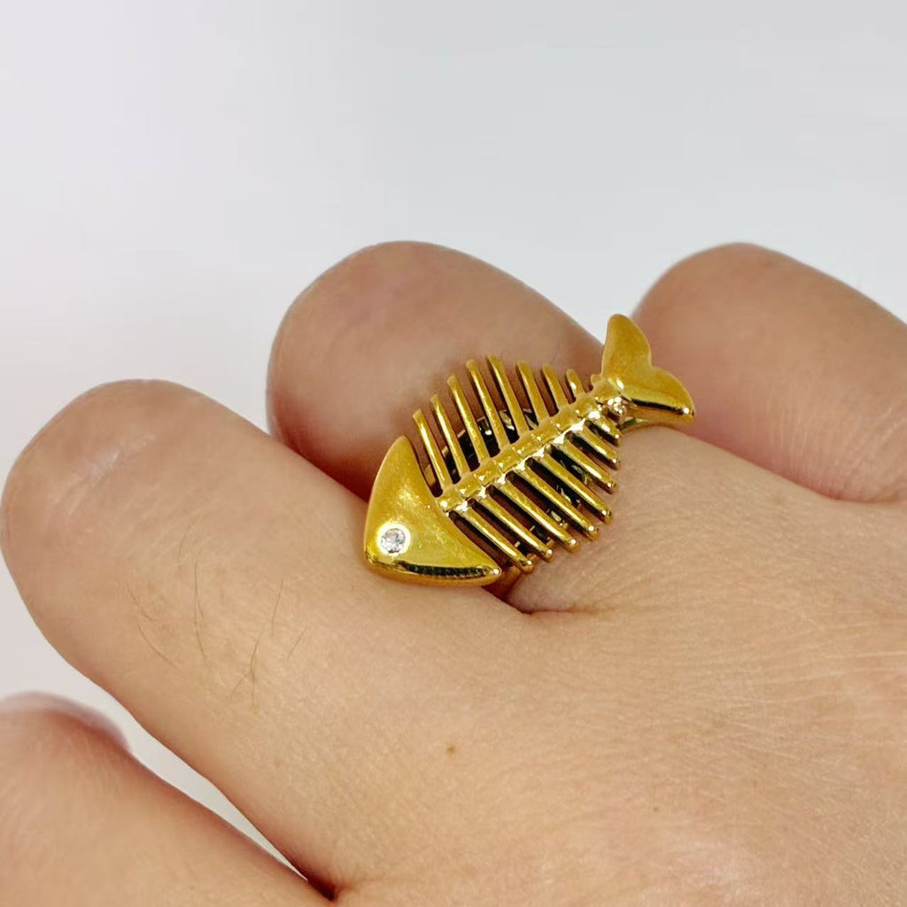 Anello "lisca" | in acciaio inox