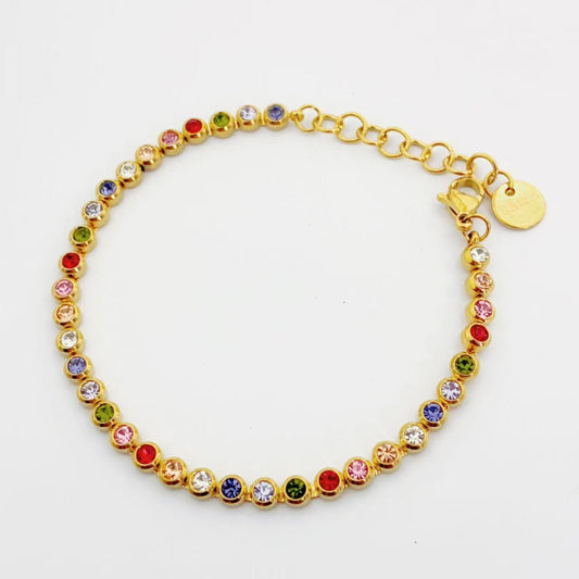 Bracciale con Cristalli Multicolor – Eleganza Luminosa & Stile Vivace