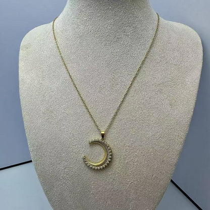 (C302)Collana luna con zirconi