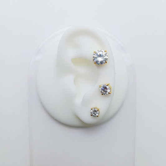 (O165)Set orecchini punto luce 3 pezzi insieme