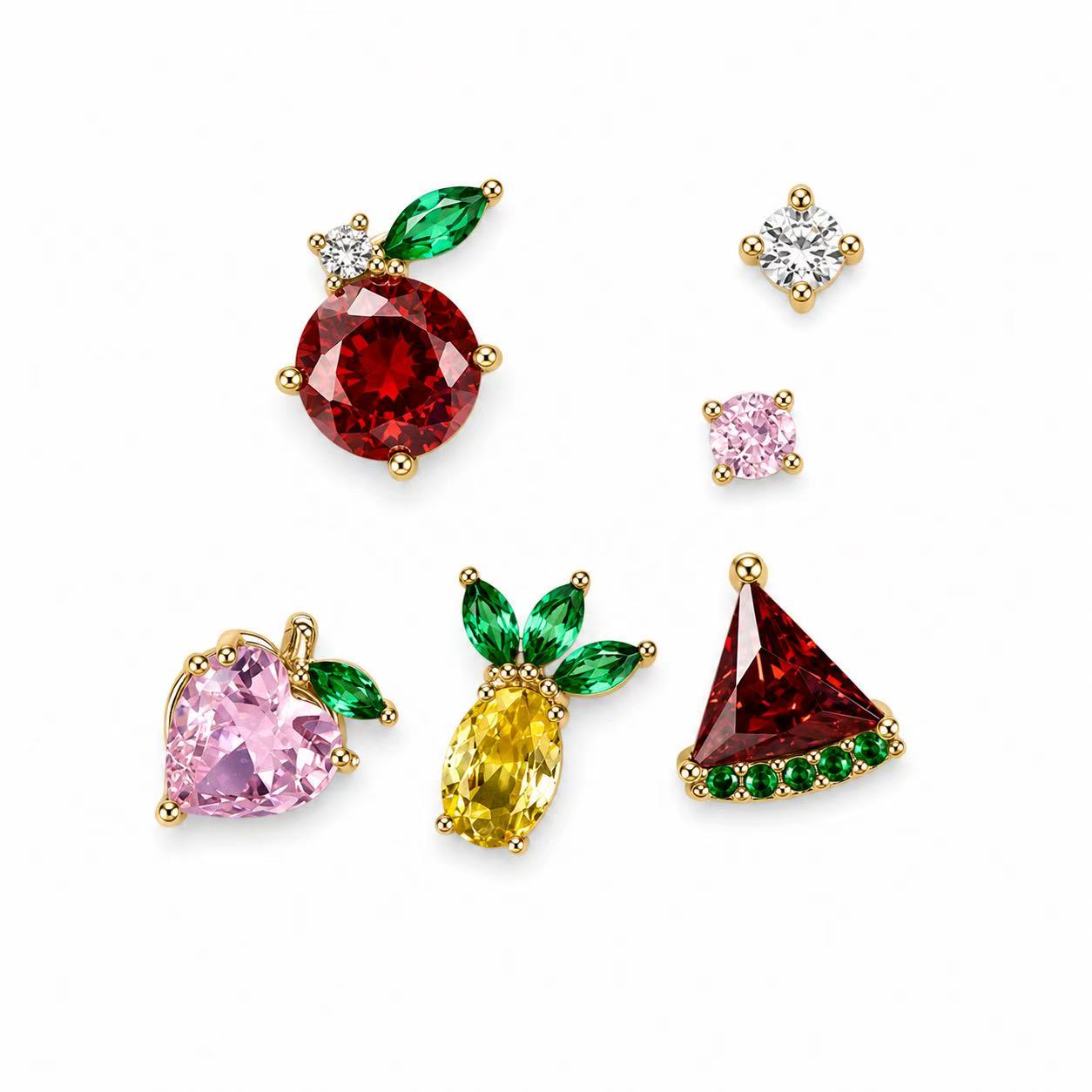 Set 6 orecchini “Fruttalia” | in acciaio inox