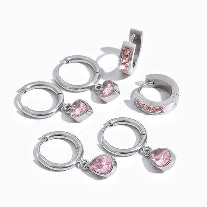 Orecchini Minimal con Dettagli Rosa — Delicatezza Moderna e Charme Romantico