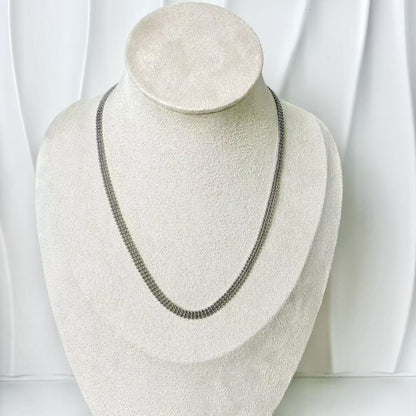 (C217)Collana girocollo 3 fili in acciaio inox