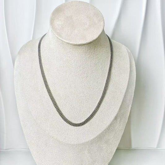 (C217)Collana girocollo 3 fili in acciaio inox