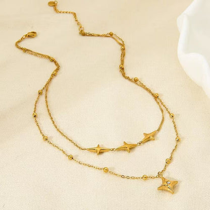 Collana a Due Fili con Dettagli Stellari — Eleganza Sottile e Fascino Celestiale