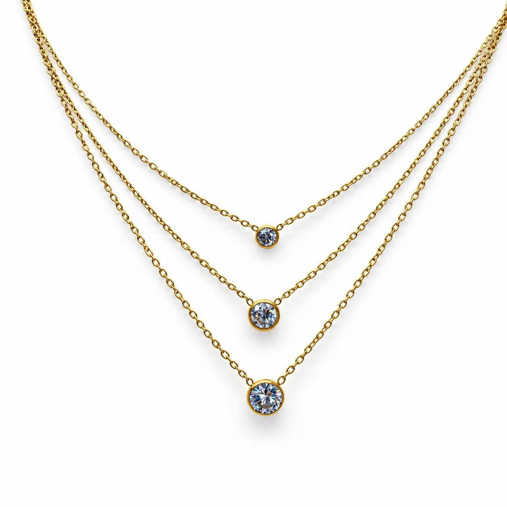 Collana Three Lights in acciaio inox