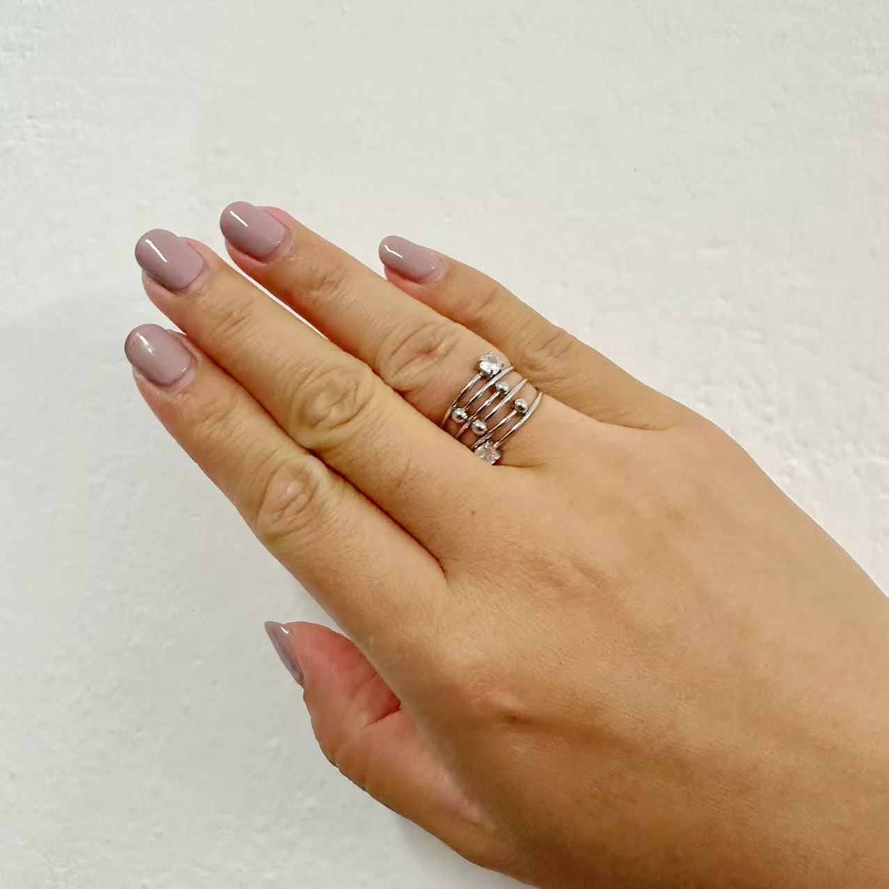 (A149)Anello molla con zirconi