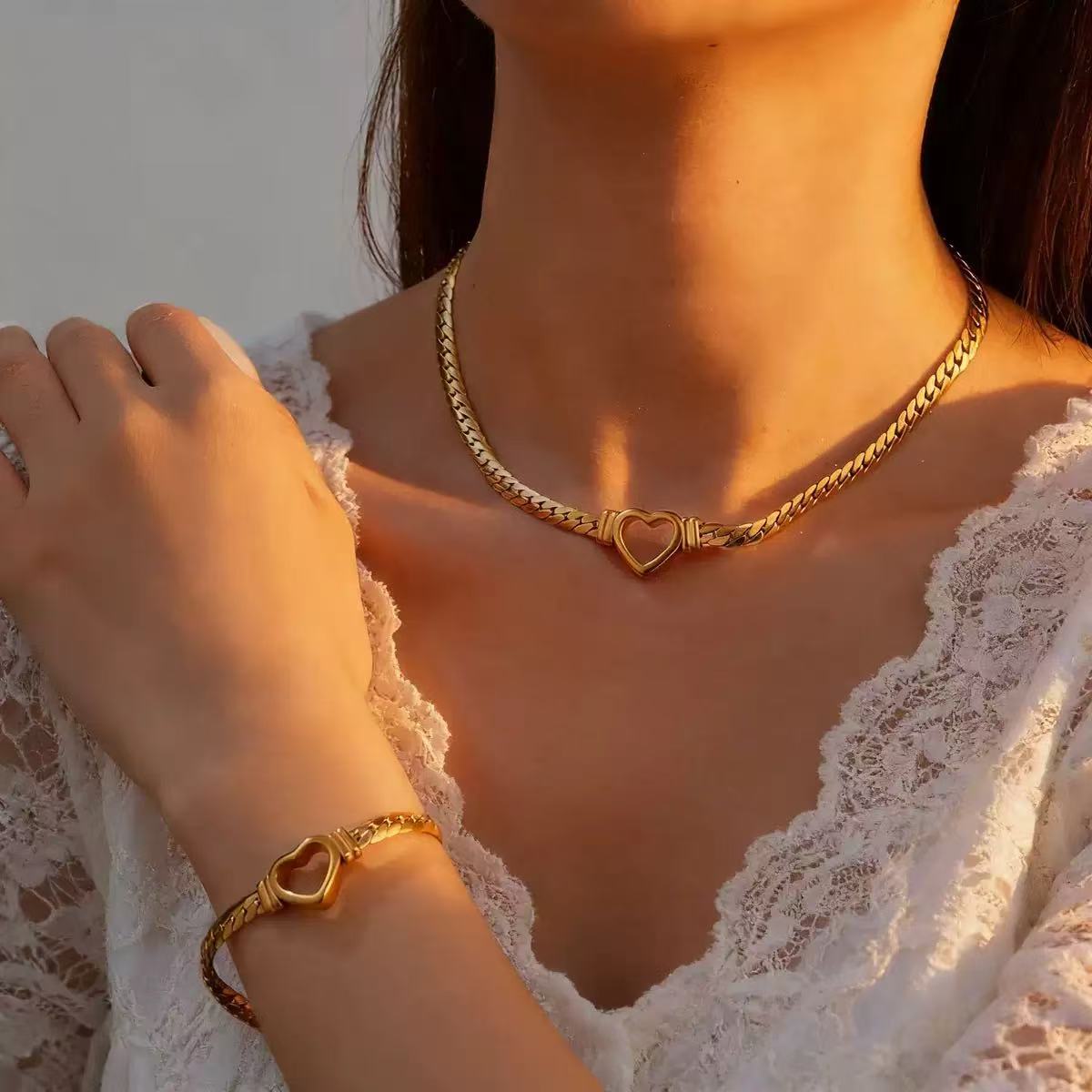 Collana Heart Link | in acciaio inox