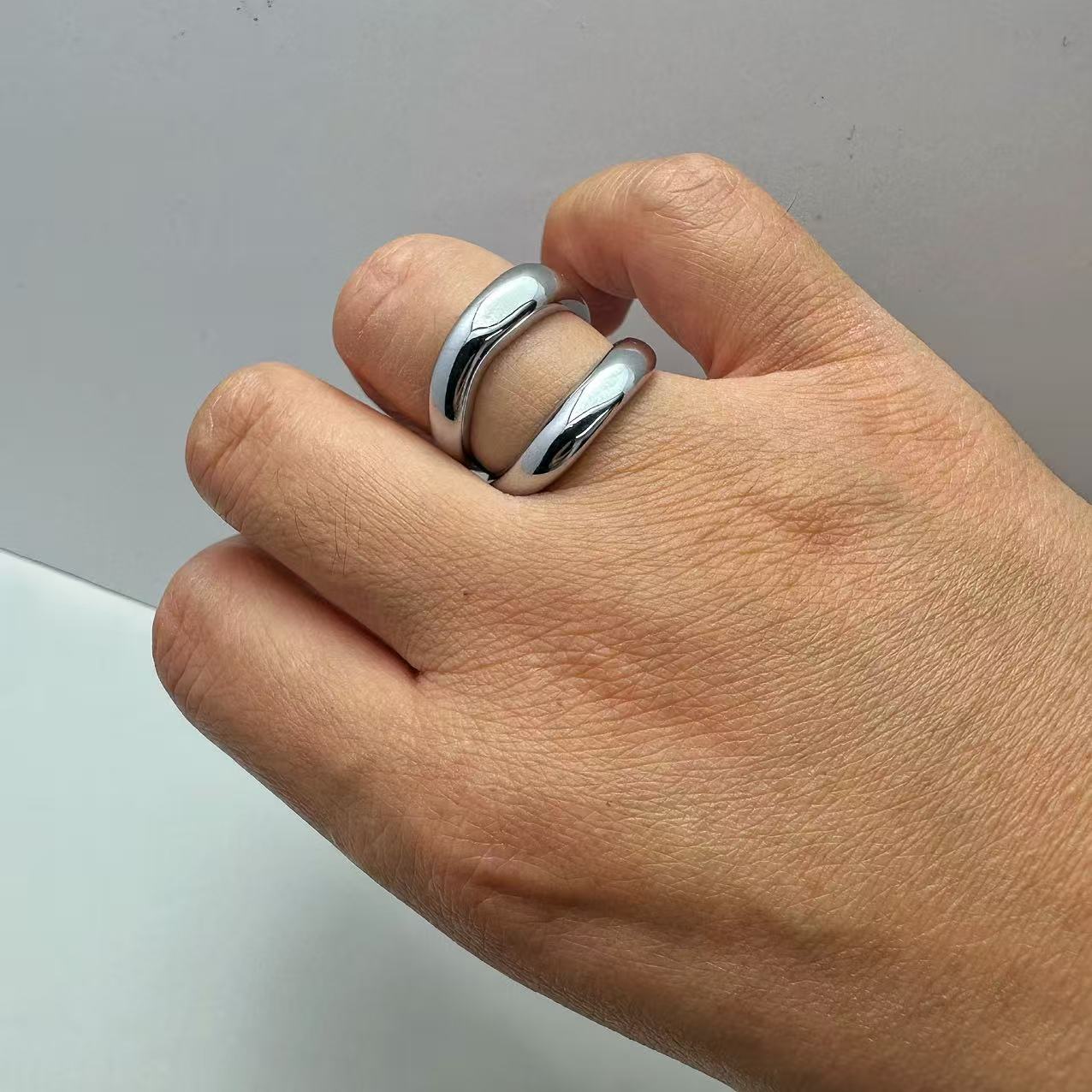 (A164)Anello doppia fascia