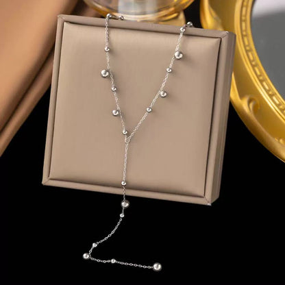 [Offerte] Collana "Gocce di Rugiada" – Girocollo a Y con Micro-Sfere Lucide