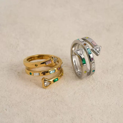 Anello Avvolgente con Frecce e Gemme Multiformi