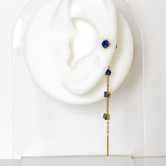 Orecchino Catena Gemme – Eleganza Filiforme