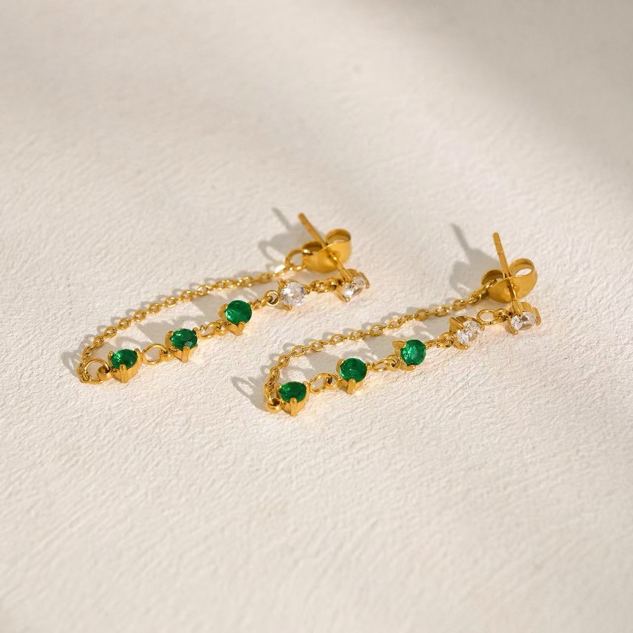 Orecchini Pendenti con Pietre Lucenti