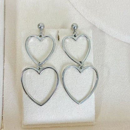 (O208)Orecchini Donna Cuore Cavo