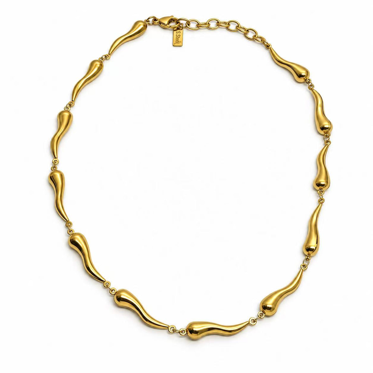 Collana gocce allungate acciaio inox