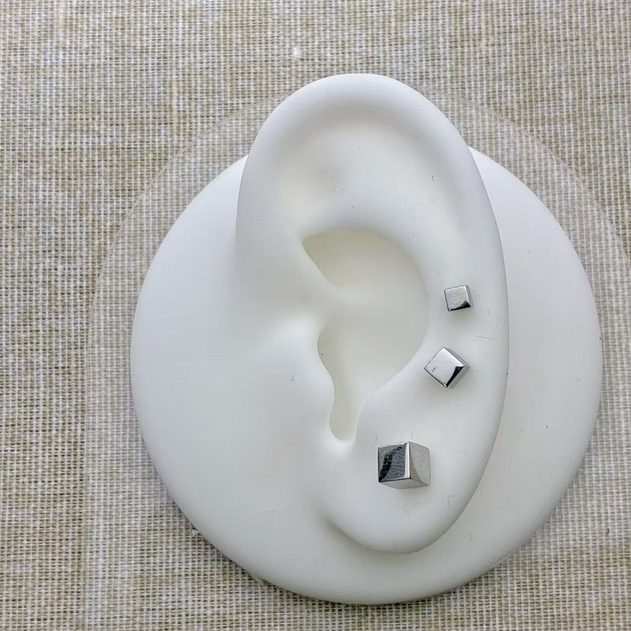 (O171)Set 3 orecchini cubetti