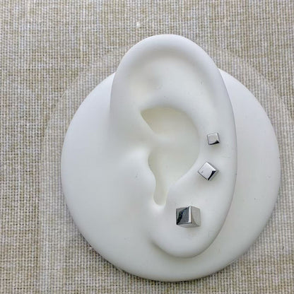 (O171)Set 3 orecchini cubetti