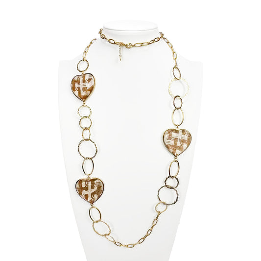 Collana “Intrecci di Cuore” – Eleganza Lunga e Romantica
